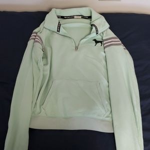 PINK mint green quarter zip